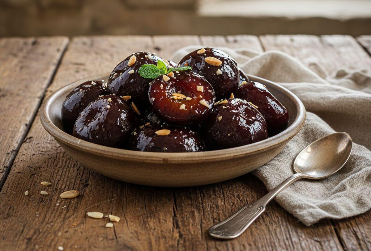 Recette de prunes confites une gourmandise sucrée et parfumée à préparer en maison